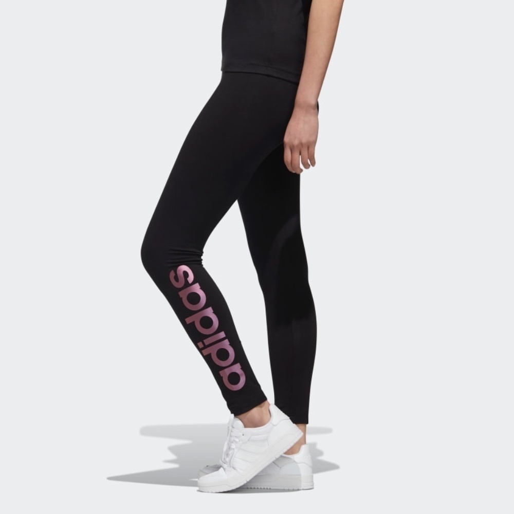New Adidas Womens High Rise Metallic Logo Leggings Size XS